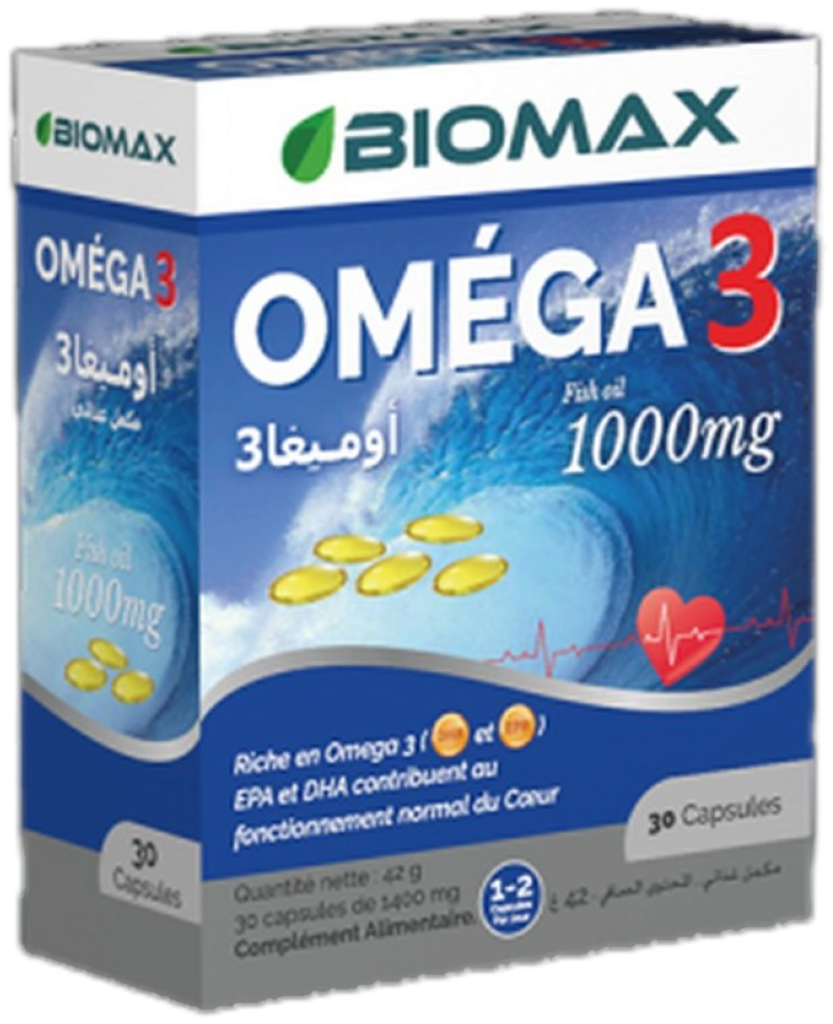 Biomax Oméga 3 1000 mg - Boîte de 45 capsules