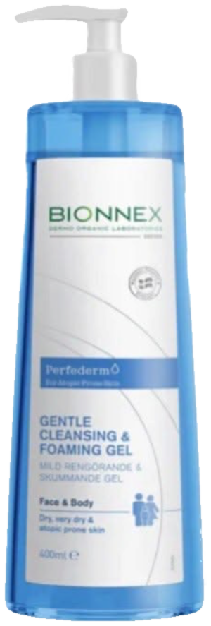 Bionnex Perfederm Gel Nettoyant et Moussant pour Peaux Sèches et à tendance atopique 400 ml