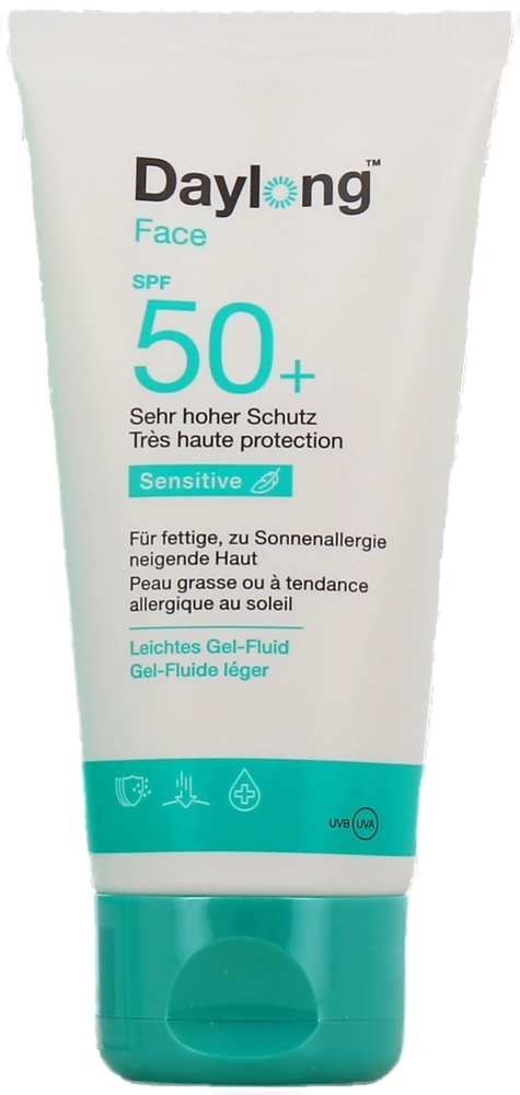 Daylong Face SPF50+ Sensitive Gel-Fluide leger - Peau grasse ou allergique au soleil - 50 ml