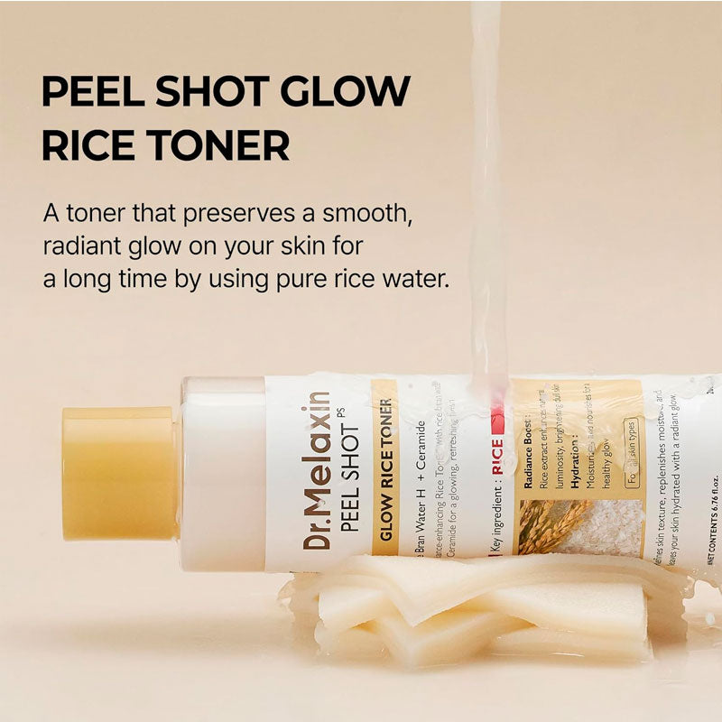 Dr.Melaxin Peel Shot Glow White Rice Toner Lotion Éclat au Riz 200 ml — vue 5
