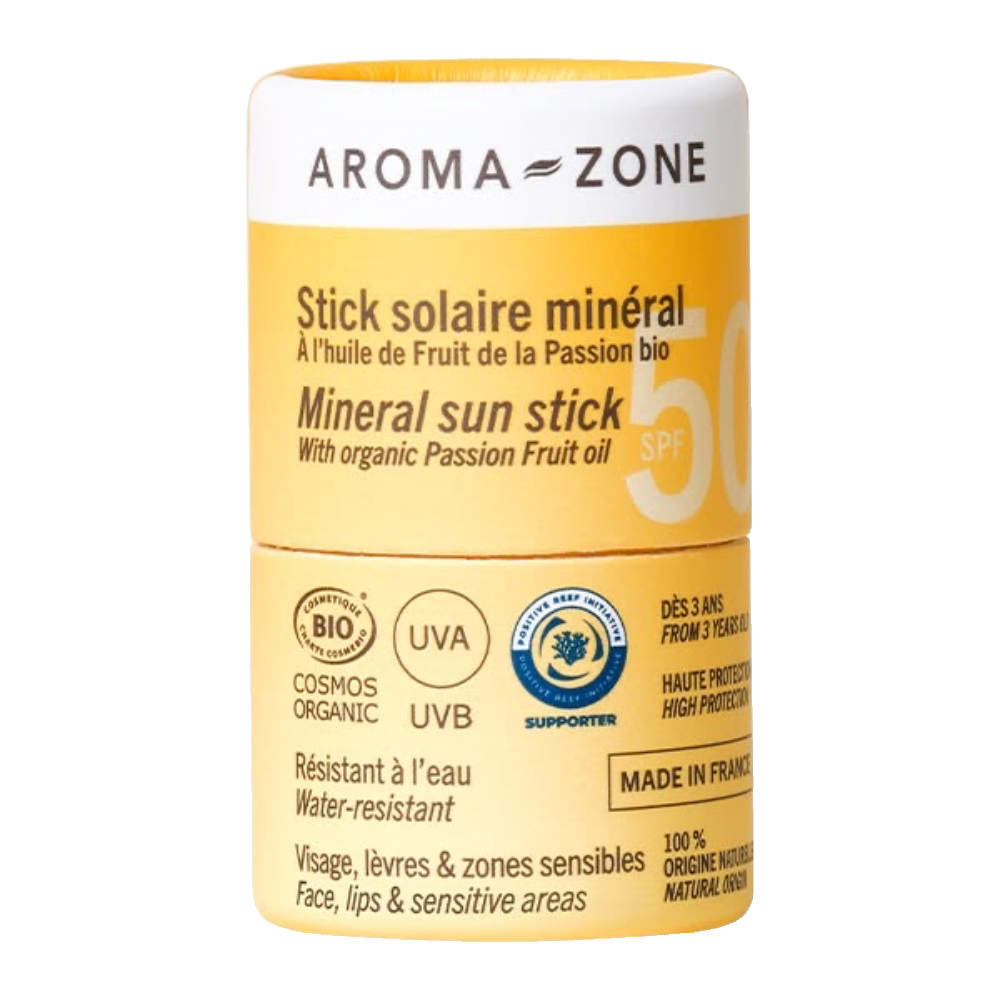 Aroma-Zone Stick Solaire Minéral SPF50 Fruit de la Passion BIO