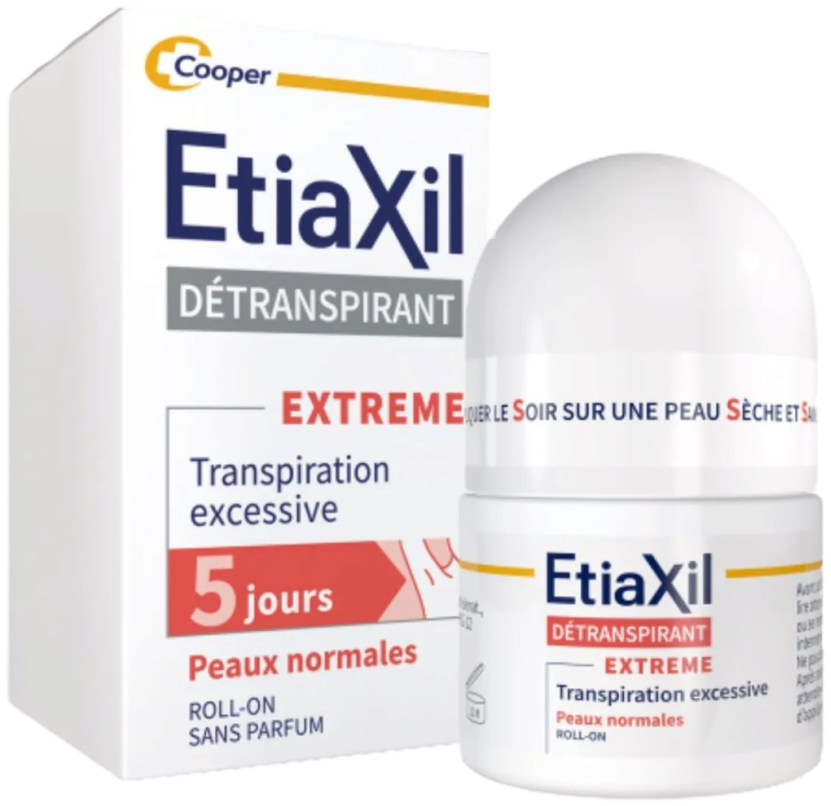 Etiaxil Détranspirant Extrême Aisselles Peaux Normales Roll-on 15 ml
