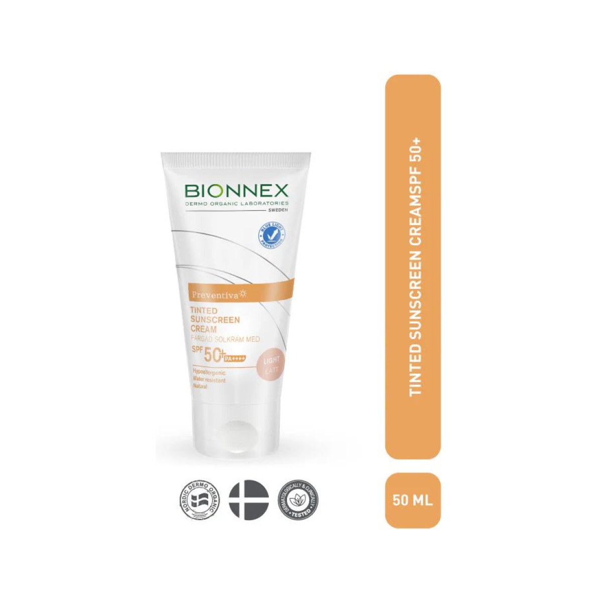 Bionnex Preventiva Crème Solaire Teintée SPF50+ PA++++ (teinté Light) 50 ml