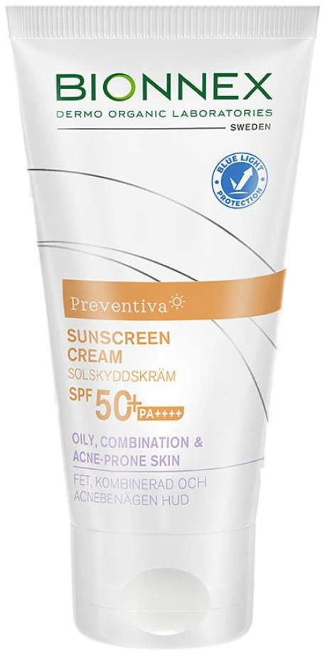 Bionnex Preventiva Crème Solaire SPF50+ Peau Grasse Mixte à Tendance Acnéique 50 ml