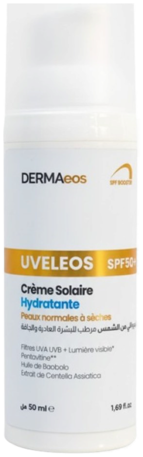 Dermaeos Uveleos SPF 50+ Crème Solaire Hydratante Peaux Normales Sèches 50 ml