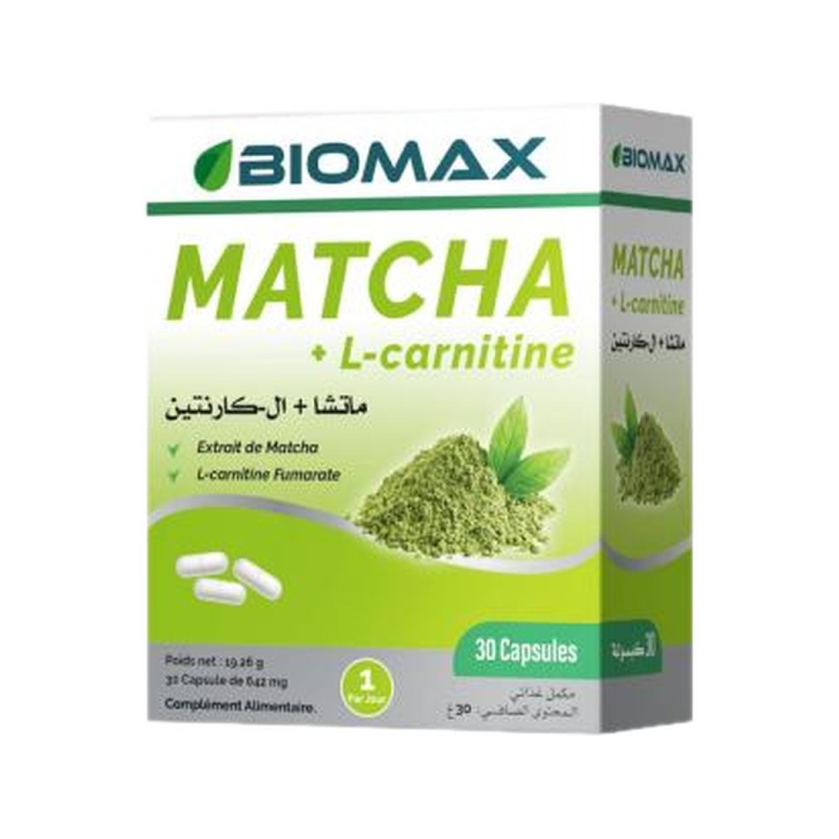 Biomax Matcha L-Carnitine - Boîte de 30