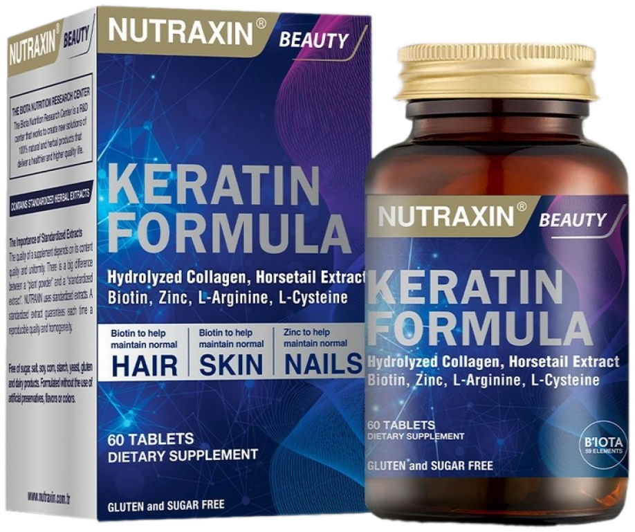 Nutraxin Kératine Formule - Cheveux, Peau & Ongles (60 comprimés)