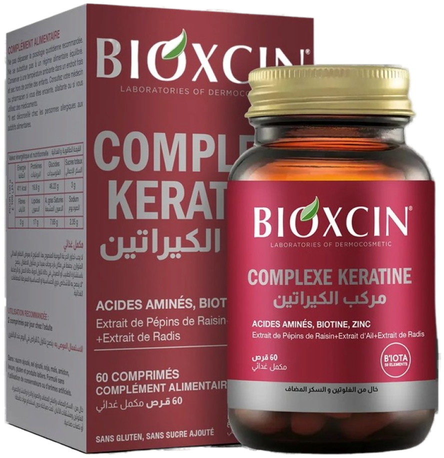 Bioxcin Keratin Complex - Complément Alimentaire Cheveux 500 mg, 60 comprimés