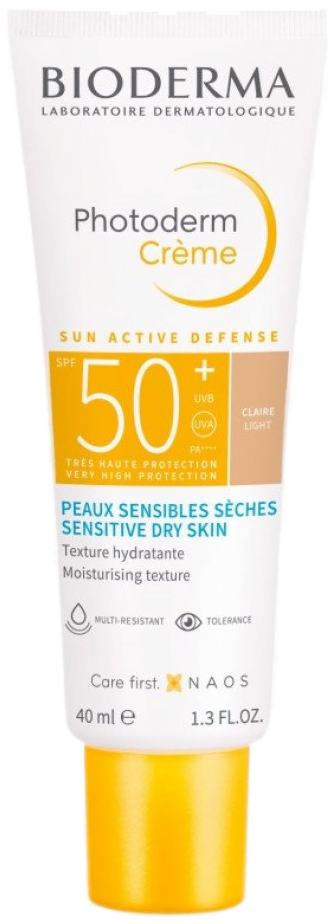 Bioderma Photoderm Crème SPF50+ Teinté Claire - Peaux sensibles sèches - 40 ml