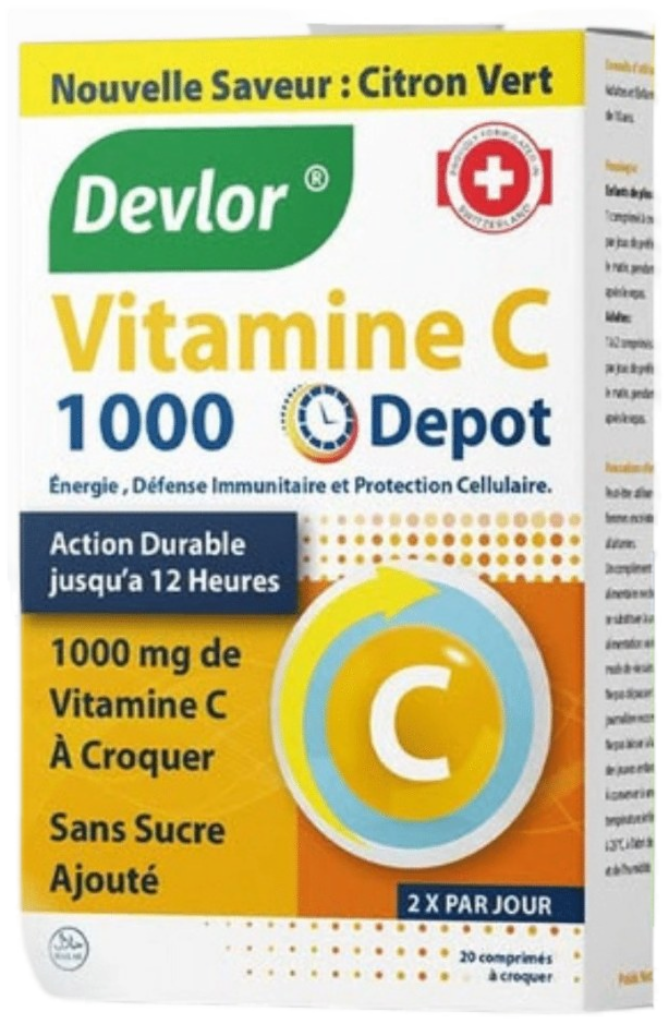Devlor Vitamine C Depot a Croquer 1000 mg - Boîte de 20