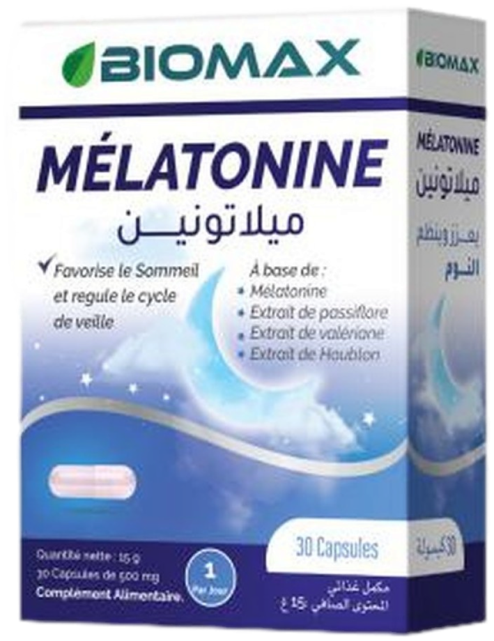 Biomax Mélatonine 3 mg - 30 capsules