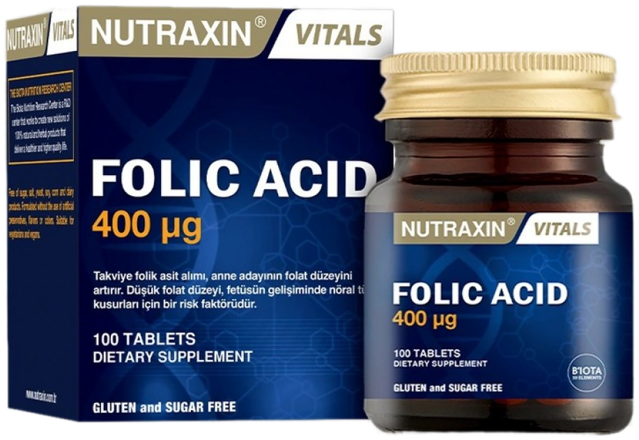 Nutraxin Acide Folique 400 mcg - 100 comprimés