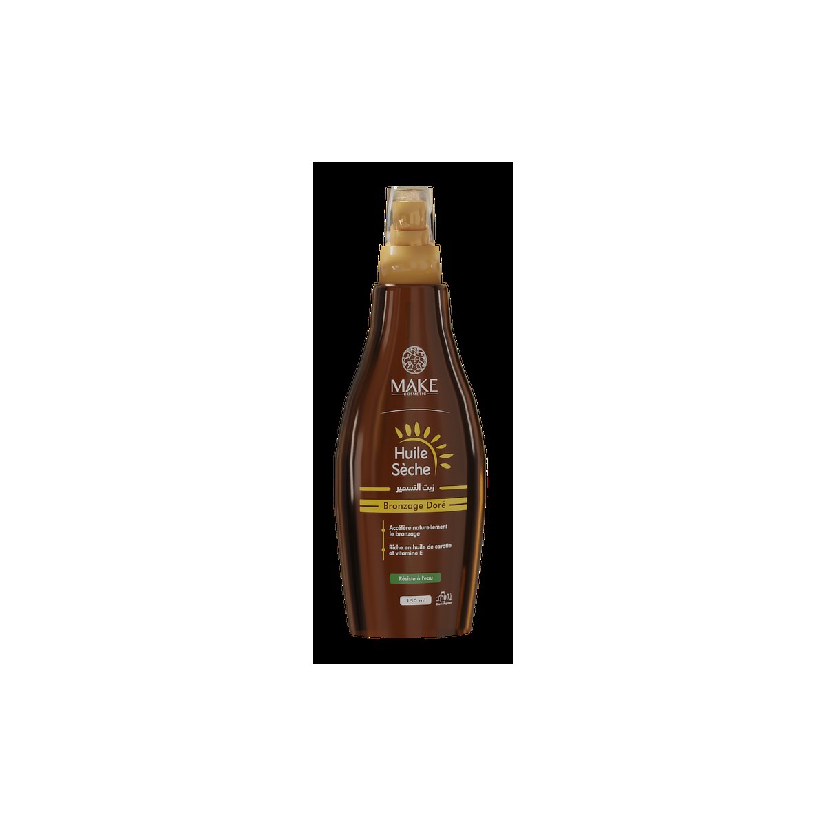 Make Cosmetic Huile Sèche Bronzage Doré 150 ml