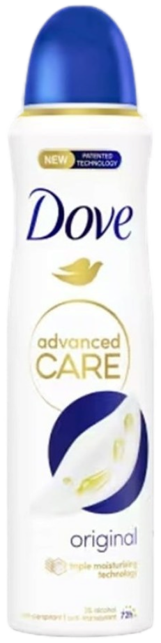 Dove Advanced Care Original Déodorant Spray Anti-Transpirant 0% Alcool 72h 200 ml