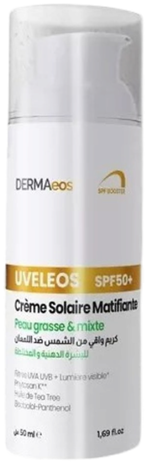Dermaeos Uveleos Crème Solaire Matifiante SPF 50+ Peaux Grasses 50 ml