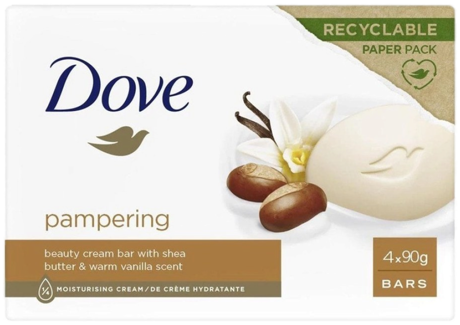 Dove Pampering Jabon en Barra Manteca de Karite y Vainilla 90 g