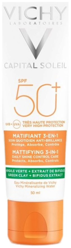 Vichy Capital Soleil Crème Solaire Matifiante 3-en-1 Argile SPF50+ 50 ml