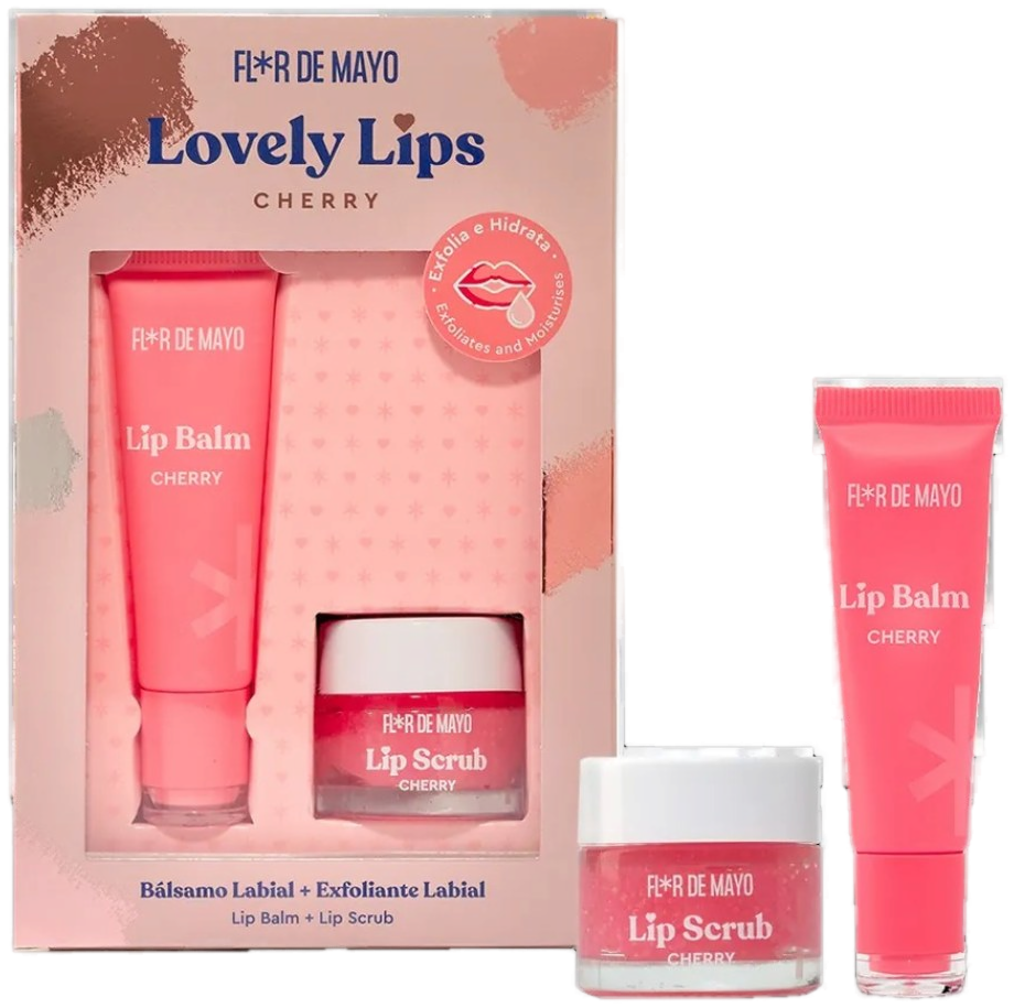 Flor de Mayo Lovely Lips Coffret Cherry (Exfoliant labial 20 g + Baume labial Cherry 15 g)